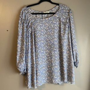 Periwinkle Floral Top 2X